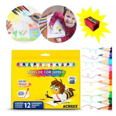Imagem de Lápis de Cor Jumbo Super Mina 12 cores Acrilex