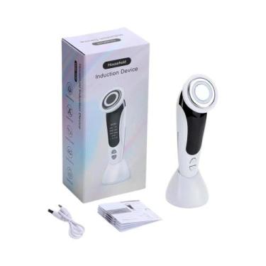 Imagem de Massageador Facial E De Pescoço 7 Em 1 EMS Microcorrente LED Para Reju