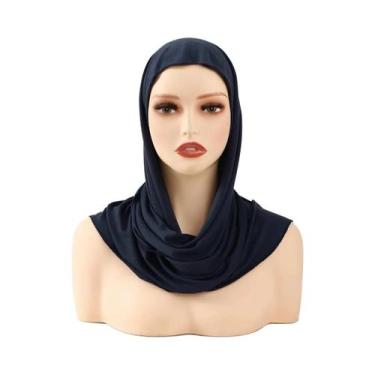 Imagem de Hijab Modal Para Mulheres, Underscarf De Algodão, Turbante Islâmico, L