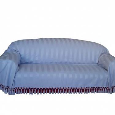 Imagem de Manta Sofá Tecido Jacquard Listra Cinza Claro 1,80X2,80 - Shoppingnet