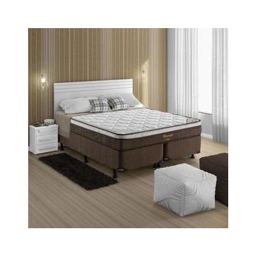 Imagem de Cama Box Queen Size Ortobom Magnyfic com Ortopillow e Molas Ensacadas 65x158x198 cm - Marrom/Bege
