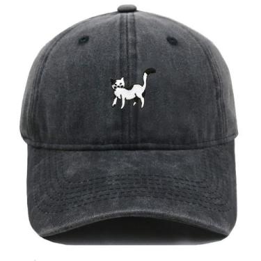 Imagem de Boné de beisebol vintage de algodão lavado Trucker Cat bordado - Yiwei