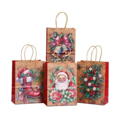 Imagem de Sacos de presente de Natal, papel Kraft, Papai Noel, pacote com 24, 21
