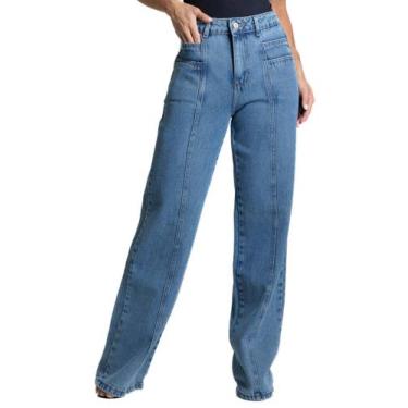 Imagem de Calça Jeans Sawary Wide Leg - 282113 - Azul médio 40, Azul, 40