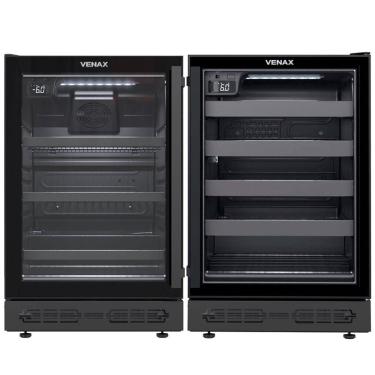 Imagem de Conjunto Venax Cervejeira E Adega de Embutir Top Light In 100 L Preto Fosco Porta Invertida 110V