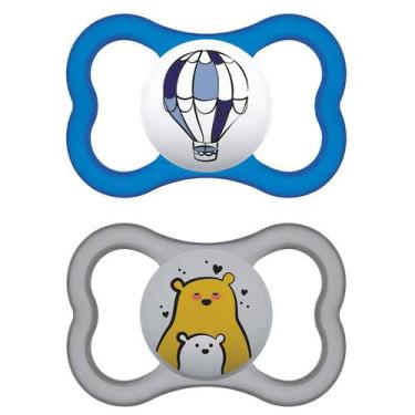 Imagem de Kit Com 2 Chupetas Supreme Bico de Silicone 16m+ Azul - MAM