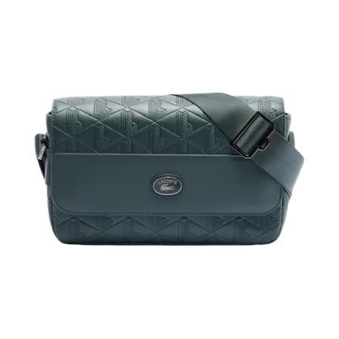 Imagem de Lacoste Bolsa Crossover com monograma, Verde floresta, One Size, Bolsa Crossover com monograma