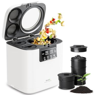 Imagem de RoneKIT Composteira Elétrica Para Cozinha, Inteligente Com Janela De Visualização Interna E Externa/Sem Cheiro/Baixo Ruído/Autolimpeza, Máquina, Transforma Resíduos Alimentos Em Fertilizante Jardim,