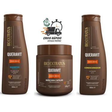 Imagem de Kit Queravit Bio Extratus Repara Danos 3 Produtos 500ml