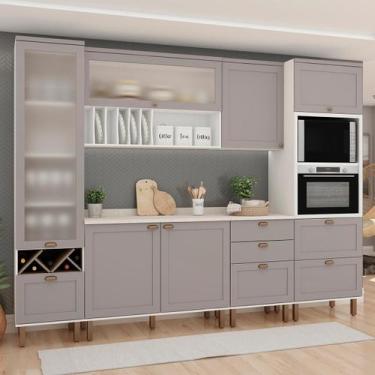 Imagem de Armário De Cozinha Genialflex Iluminata Liz Branco Fendi