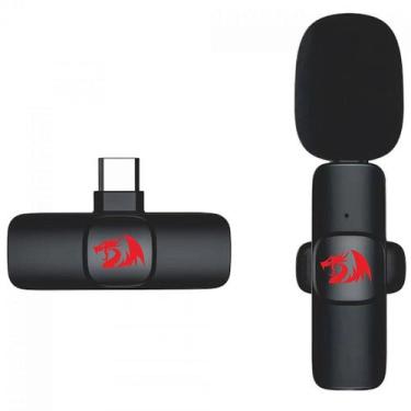 Imagem de Microfone de Lapela Redragon Athan, Wireless, USB Tipo-C, Preto