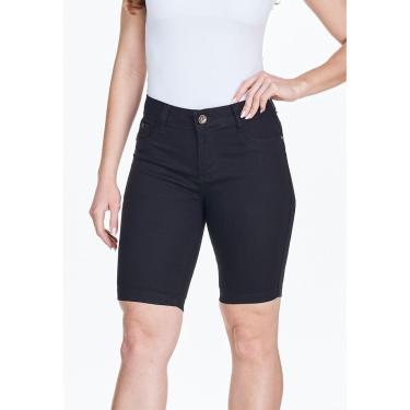 Imagem de Bermuda Jeans Feminina HNO Ciclista com Elastano Preto-Feminino