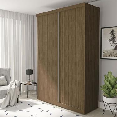 Imagem de Guarda Roupa Solteiro Salvador 2 Portas de Correr 2 Gavetas MDP Freijó Minastex