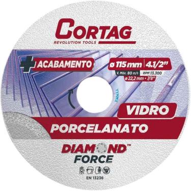Imagem de Disco de corte 4,1/2POL 22mm Diamantado para Porcelanato e Vidro CORTAG