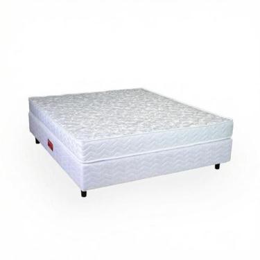 Imagem de Cama Box Casal Espuma D33 Orthocrin Turquesa Base Box Fit Branco 138X1