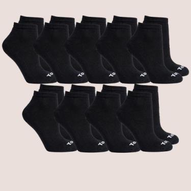 Imagem de Kit 9 Meias Cano Baixo Topper Algodão, Preto, 33 a 38