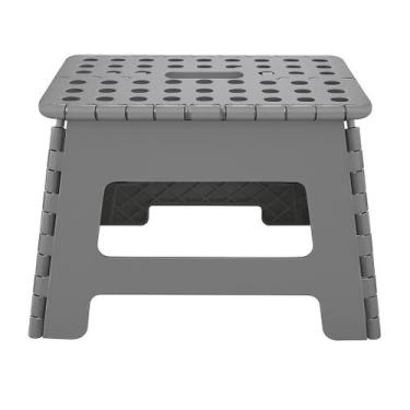 Imagem de Banqueta Dobrável Banco Portátil Plástico Branco 22cm Até 150kg Resist