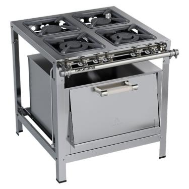 Imagem de Fogão Industrial Stori Premium 4 Bocas 30x30 Com Forno M18 Aço Inox 430 Metalmaq
