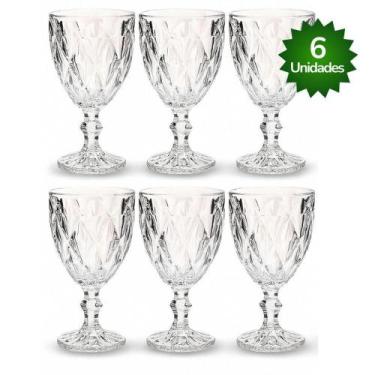 Imagem de Jogo de Taças Taça Diamante para Bebidas em Vidro Transparente 330ml C