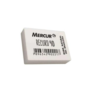 Imagem de Borracha Mercur Record 40 com Apagamento Eficiente e Macio para Uso Escolar e Profissional 1 Unidade