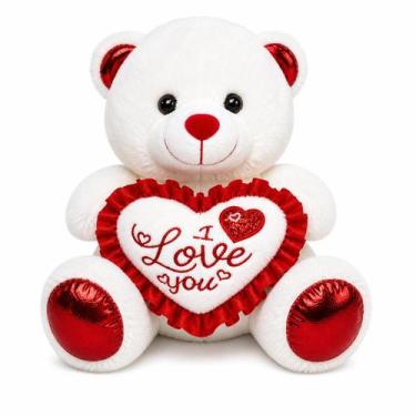 Imagem de Urso Pelúcia 20cm Presente Romântico Fofo Com Coração - - Decofer, Ros