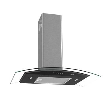 Imagem de Coifa de Parede de Cozinha Terim Clean Vidro Curvo Black Kroma 75cm Inox Preto Kromanox 110V