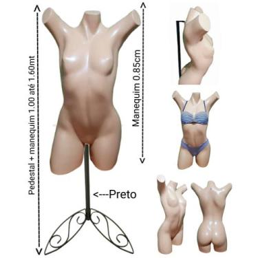 Imagem de Manequim feminino (Meio corpo pose Claudia raia N.38) bege + pedestal 