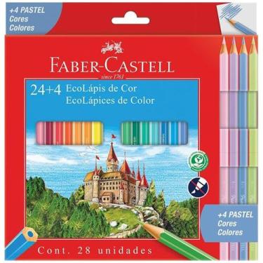 Imagem de Ecolápis de cor 24 cores clássicas + 4 cores pastel Faber-Castell - FA