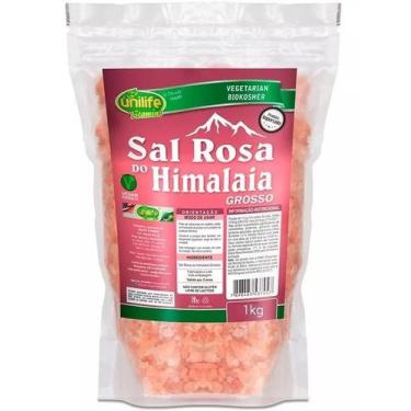 Imagem de Sal Rosa Do Himalaia Grosso 100% Puro 1kg Unilife