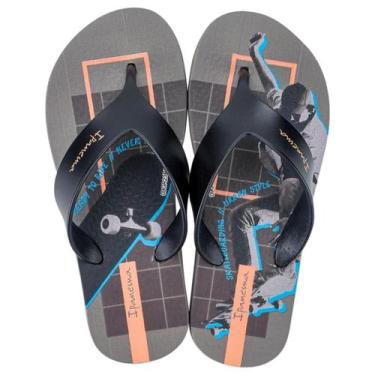 Imagem de Chinelo Ipanema Deck Infantil Masculino, Cinza, Preto, Laranja, 23