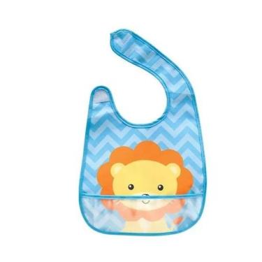 Imagem de Babador Impermeável Com Bolso ANIMAL FUN - LEAO - BUBA