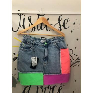 Imagem de Saia Jeans Mini Super High Patchwork - Lança Perfume 