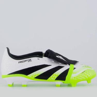 Imagem de Chuteira Adidas Predator League Lin FG/MG Campo Juvenil Branco e Verde