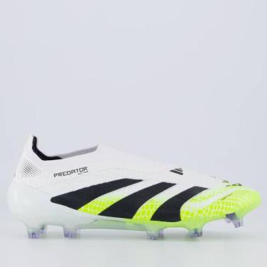 Imagem de Chuteira Adidas Predator Elite LL FG Campo Branca e Verde, 40