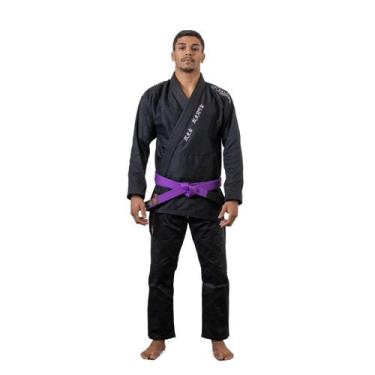 Imagem de Kimono Hanzo 450g Vagui Trançado Calça Sarja Preto Naja, Preto, A3, Un