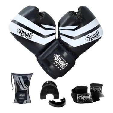 Imagem de Kit Luva De Muay thai Boxe Pro Spank com Protetor Bucal e Bandagem 3Me
