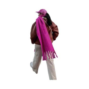Imagem de Cachecol De Luxo Feminino Em Cashmere, Xale Grosso E Quente Com Franja