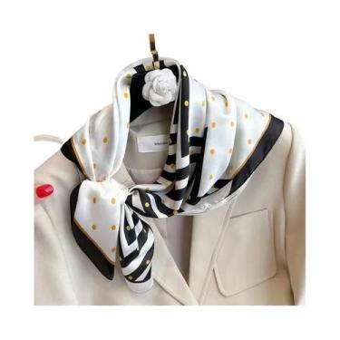Imagem de Lenço Feminino De Cetim De Seda Macio Com Estampa De Cavalo, Lenço Qua
