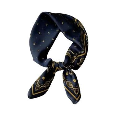Imagem de Lenço Feminino De Cetim De Seda Macio Com Estampa De Cavalo, Lenço Qua