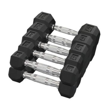 Imagem de Kit Halteres Sextavado pares 1kg a 5kg - D1Fitness