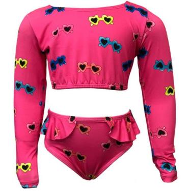 Imagem de Biquíni Infantil Cropped Com Proteção Uv50 Moda PraiaPiscina - Love4Ho