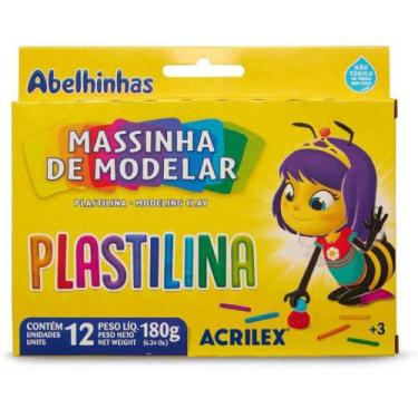 Imagem de Massa para Modelar Plastilina com 12 Cores 180G - Pacote com 12 Unidad