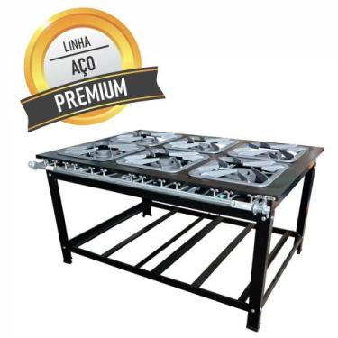 Imagem de Fogão Industrial Profissional Grande Alta Potencia 6 Bocas Queimadores