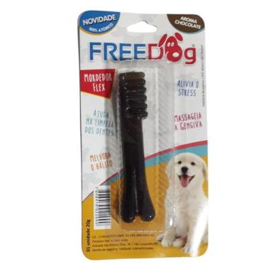 Imagem de Mordedor Freedog Escova Flexível 20g Pet Cão Gato Higiene Bucal - Free