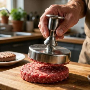 Imagem de Modelador de Hambúrguer Manual 12cm - Prensa para Carne Moída - JLV