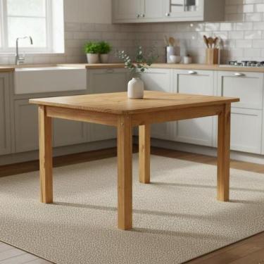 Imagem de Mesa de Jantar Retangular 4 Lugares 120cm 100% Madeira Maciça Napoli E