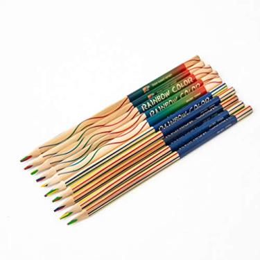 Imagem de Lápis de cor triângulo concêntrico de quatro cores para desenho infantil, 10 lápis de cor