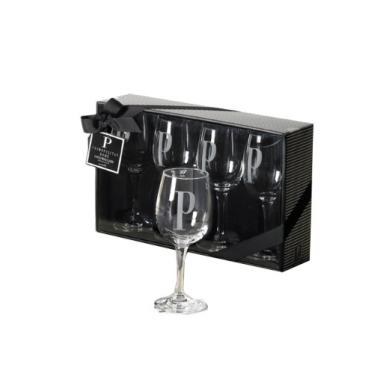 Imagem de Cosmopolitan Home by Mud Pie, conjunto de 4, copos de vinho com haste de 355 ml com C monogramado