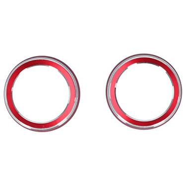 Imagem de Aramox 2 peças de anéis para interruptor de áudio de ar condicionado, acabamento de áudio, ar condicionado, anel giratório, botão de controle, capa para decoração vermelha