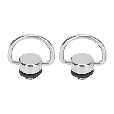 Imagem de Hilitand Parafuso de montagem de câmera 2 peças, parafusos de aço inoxidável tipo D, anel D parafuso adaptador de conexão para pendurar para câmera de 1/4 polegada, parafuso de anel em D de rosca externa de metal, para tripé/placa de liberação rápida